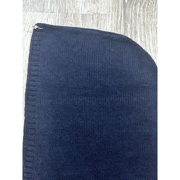 Vintage Whole Garment Men's Scarf Causal Wear Comfy Navy Blue - Picture 3 of 6